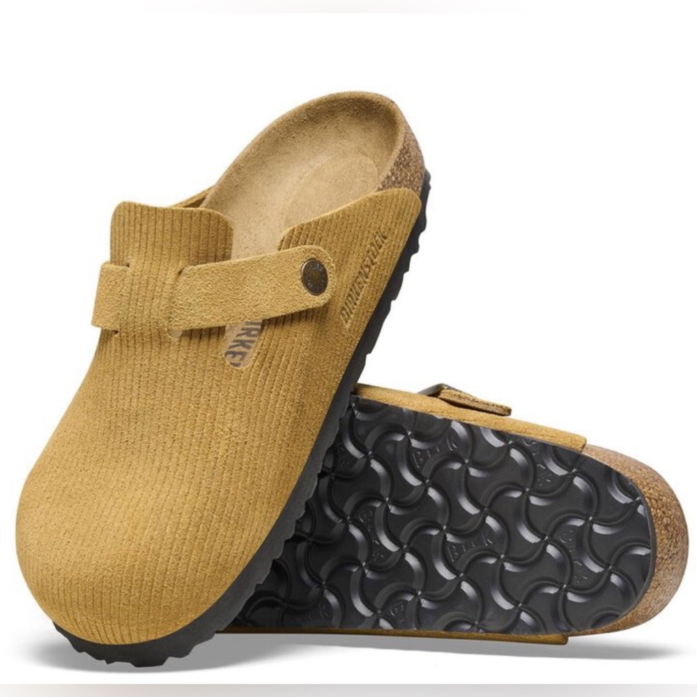 Birkenstock Boston Suede Embossed NWT Color Cork Brown
